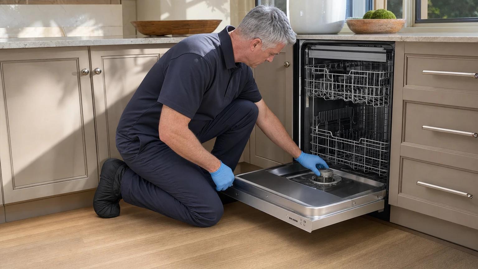 Panel-ready dishwasher diagnostic visit in Bedford